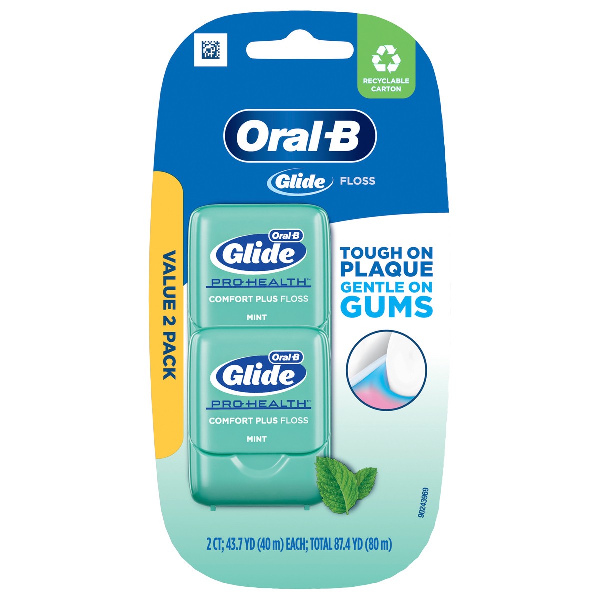slide 1 of 3, Oral-B Mint Glide Pro-Health Comfort Plus Floss , 2 ct
