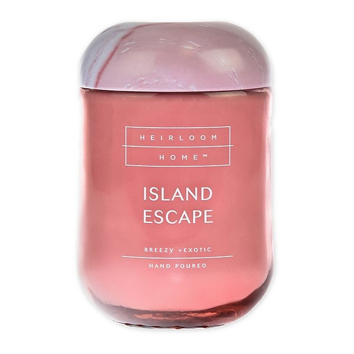 slide 1 of 1, Heirloom Home Island Escape Jar Candle with Metal Lid, 24 oz