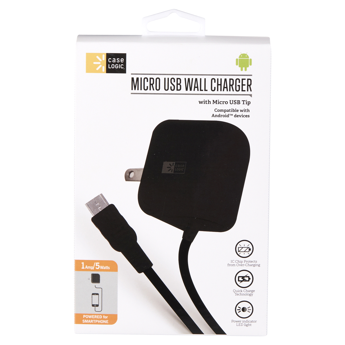 slide 1 of 29, Case Logic Micro USB Mobile Phone Travel Charger, 1 ct