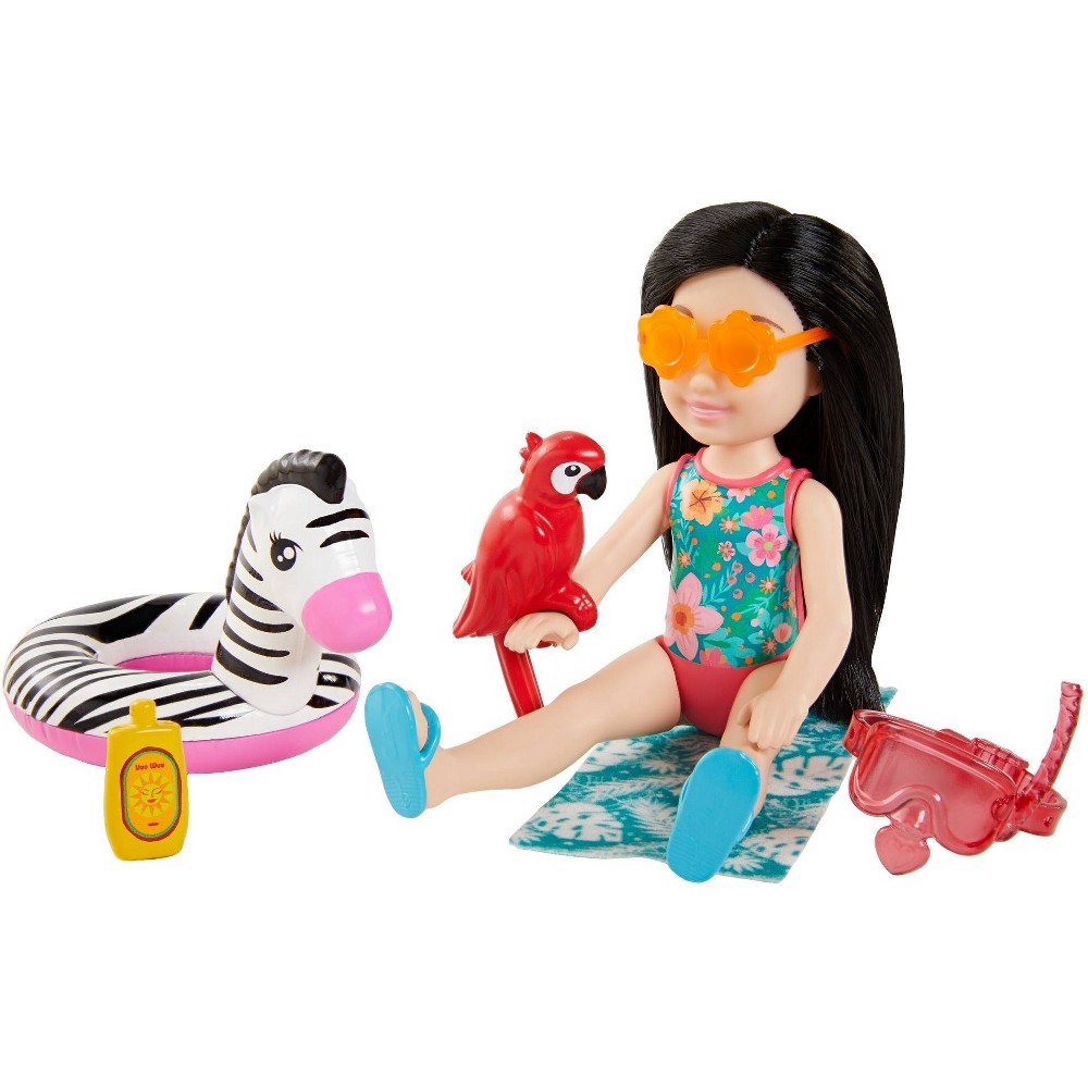 slide 2 of 6, Barbie ​Barbie Chelsea The Lost Birthday Playset - Zebra Floatie, 1 ct