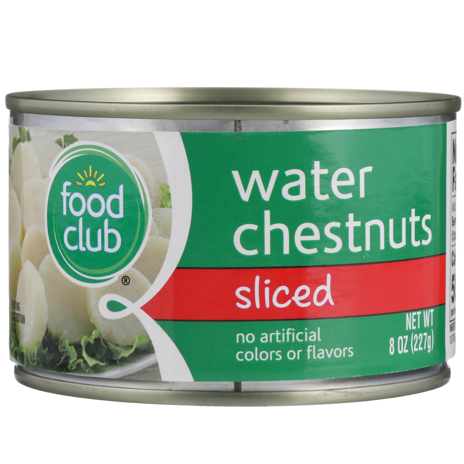 slide 1 of 1, Food Club Water Chestnuts Sliced, 8 oz