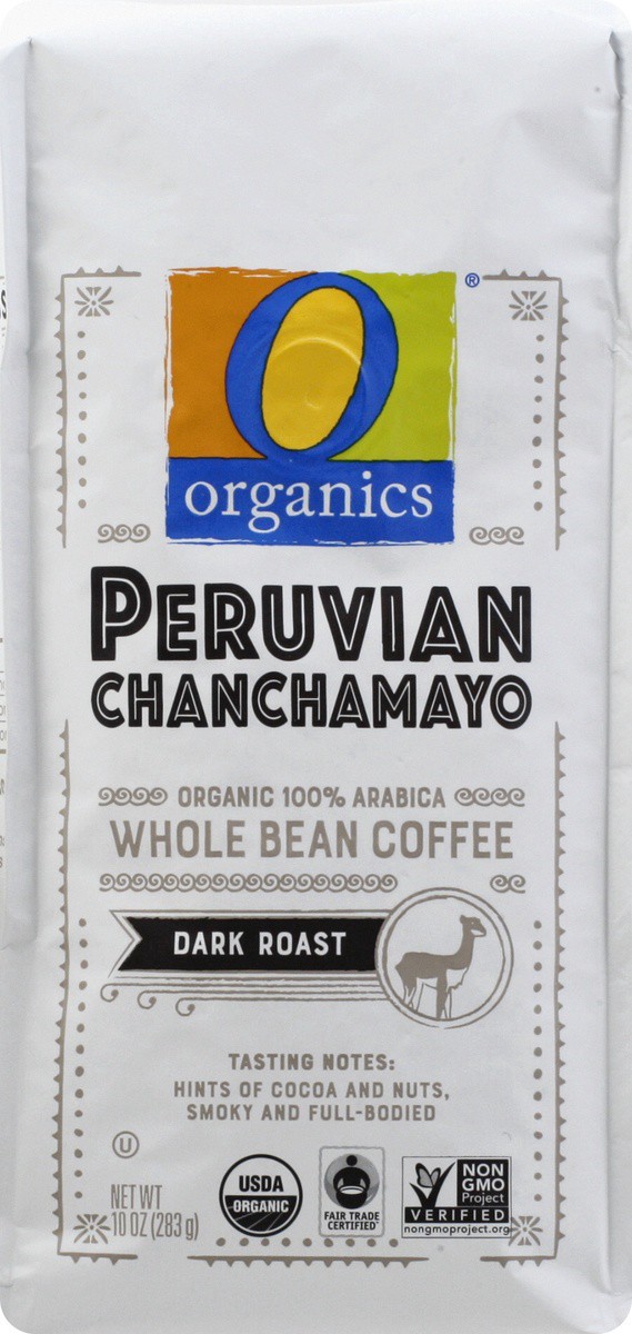 slide 6 of 9, O Organics Coffee Organic Arabica Whole Beans Dark Roast Peruvian Chanchamayo, 10 oz