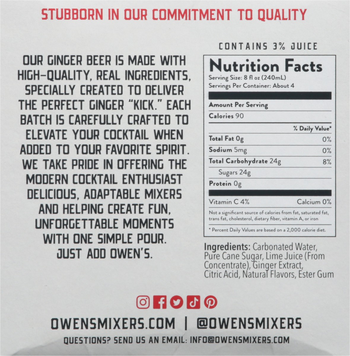 slide 5 of 9, Owen's Non-Alcoholic Ginger Beer Cocktail Mixer - 4 ct, 1 ct