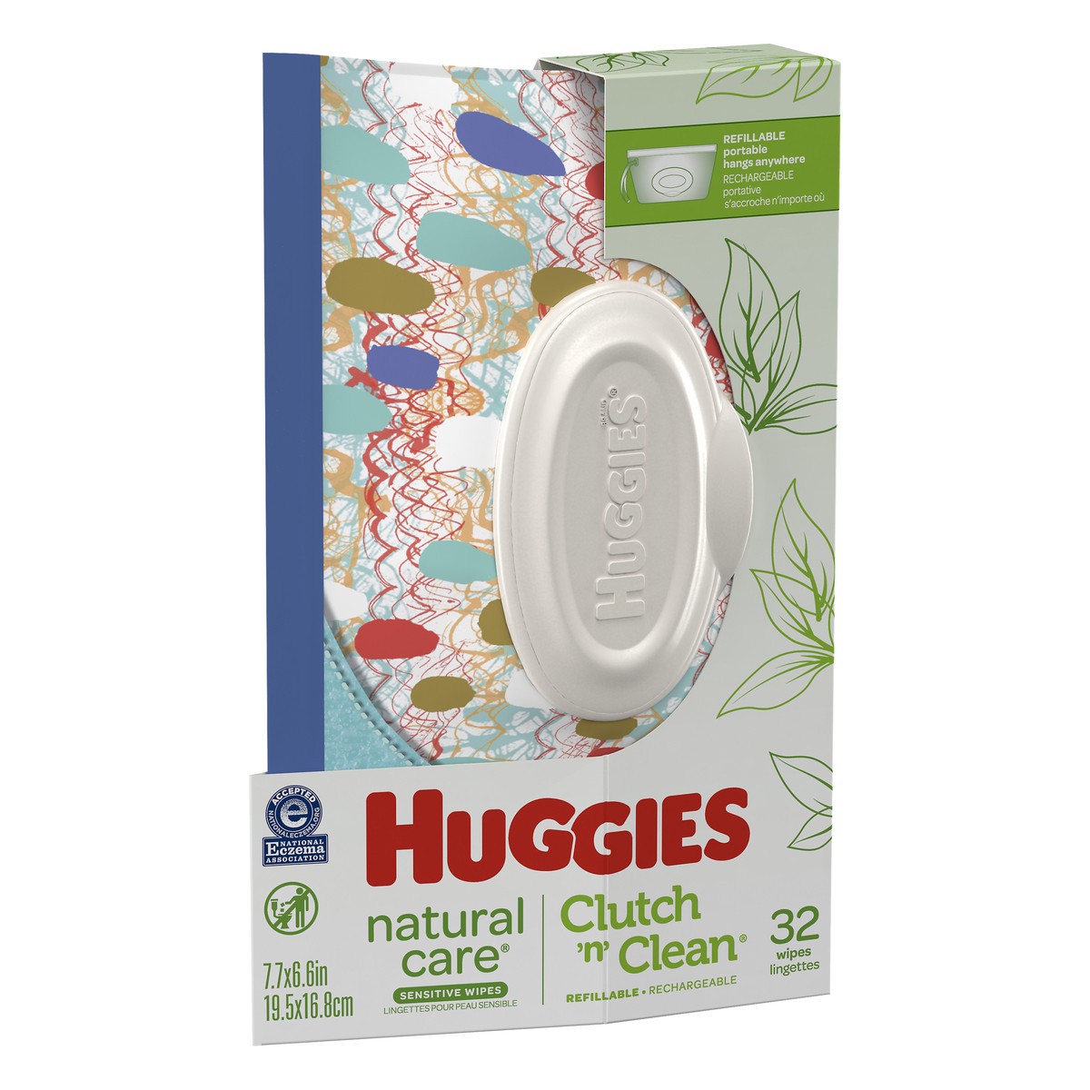 slide 2 of 9, Huggies Natural Care Clutch 'n' Clean Refillable Sensitive Wipes 32 ea, 32 ct