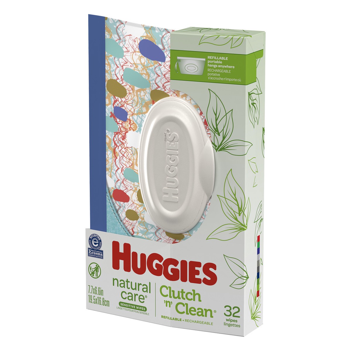 slide 3 of 9, Huggies Natural Care Clutch 'n' Clean Refillable Sensitive Wipes 32 ea, 32 ct