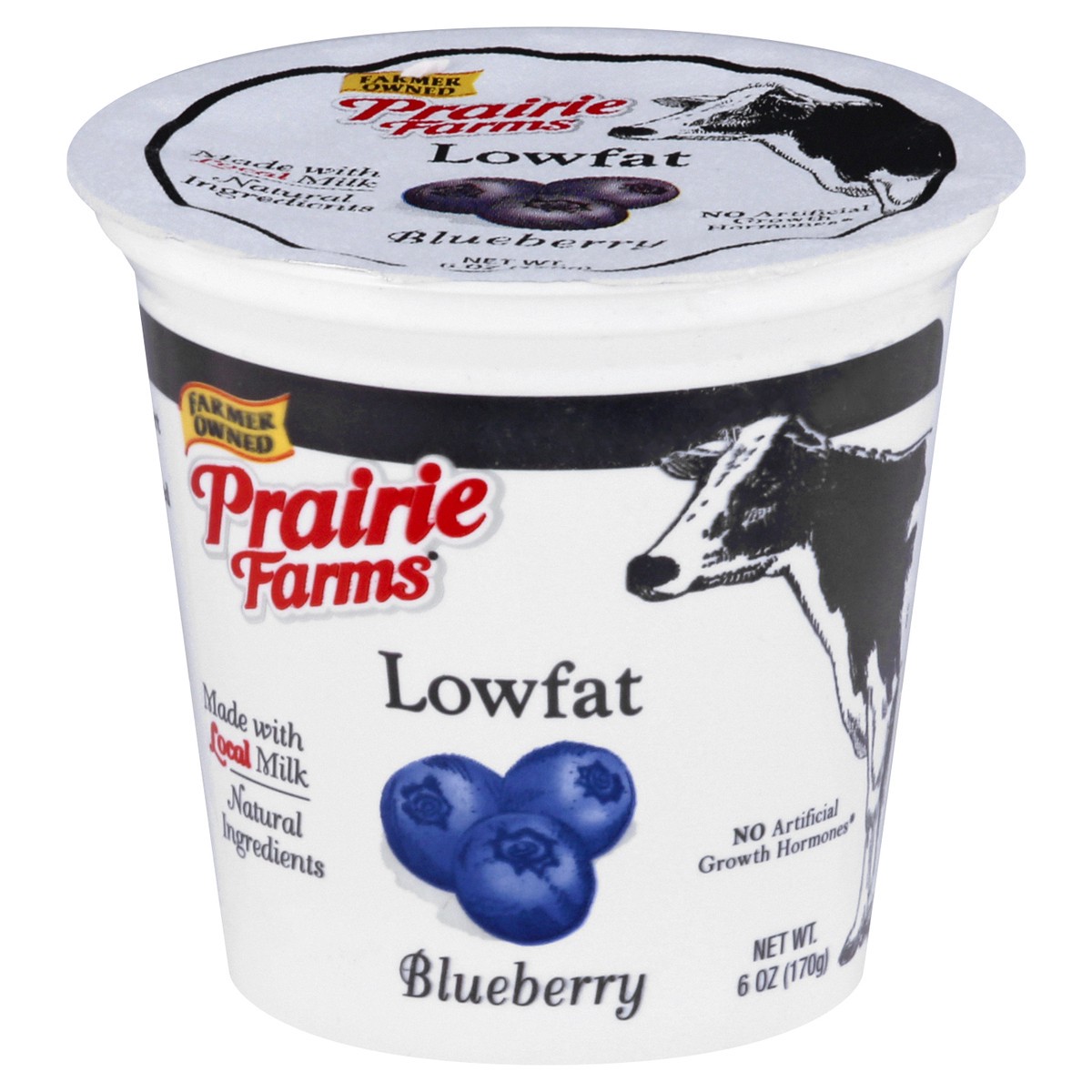 slide 1 of 12, Prairie Farms Lowfat Blended Blueberry Yogurt 6 oz, 6 oz