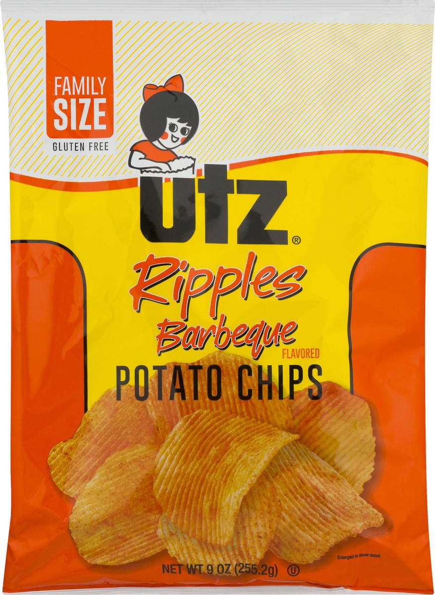 slide 5 of 9, Utz Ripples Barbeque Flavored Potato Chips Family Size 9 oz, 9 oz