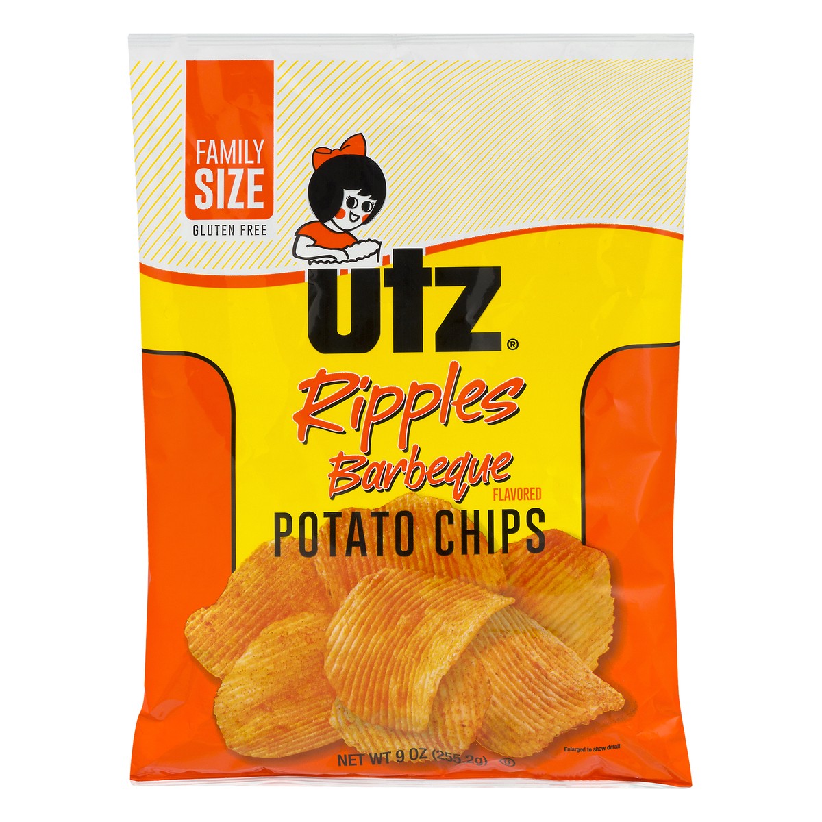 slide 1 of 9, Utz Ripples Barbeque Flavored Potato Chips Family Size 9 oz, 9 oz