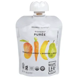 White Leaf Provisions Mango, Carrot, Banana & Pear Biodynamic Baby Food