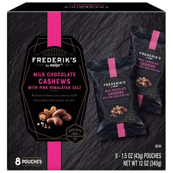 slide 22 of 29, Frederiks By Meijer Frederiks Milk Chocolate Cashews W/Pnk Salt /, 8 ct; 1.5 oz