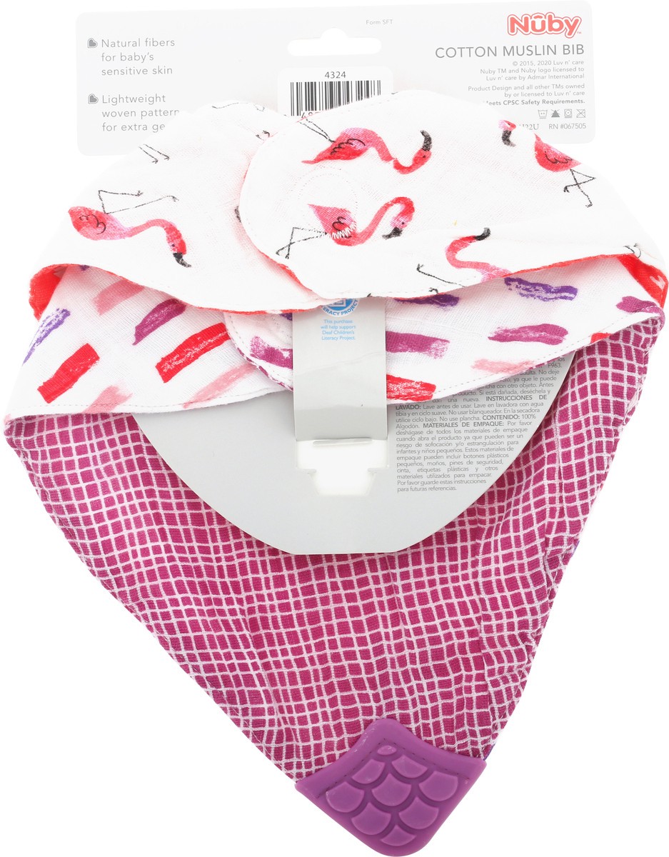 slide 8 of 10, Nuby 2 Pack Cotton Muslin Bib 2 ea Card, 2 ct