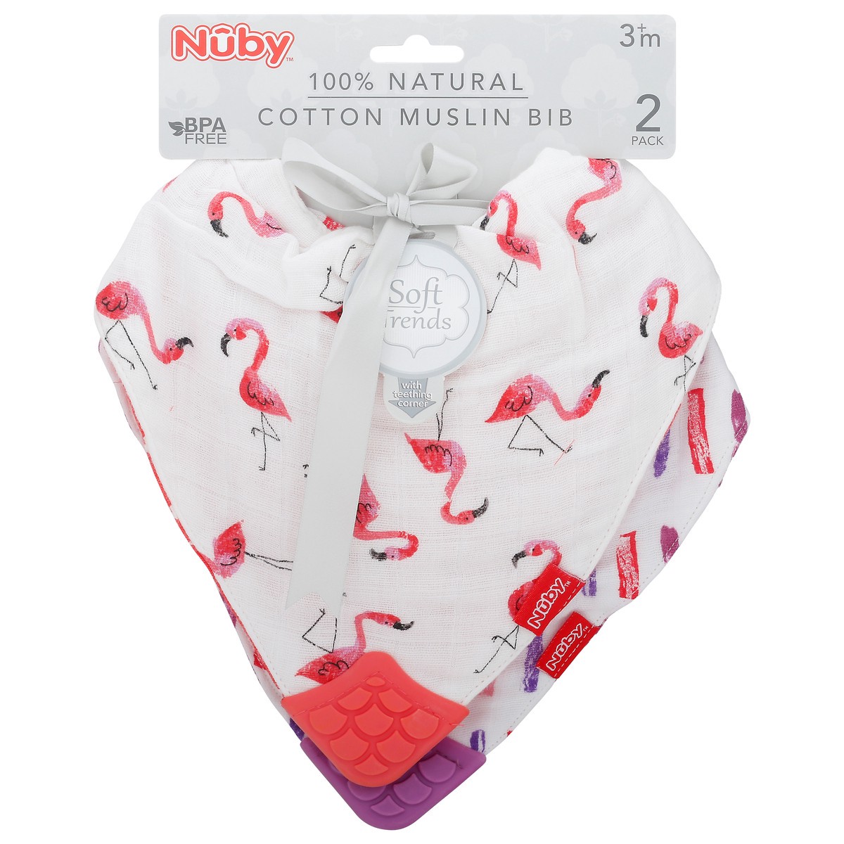 slide 1 of 10, Nuby 2 Pack Cotton Muslin Bib 2 ea Card, 2 ct