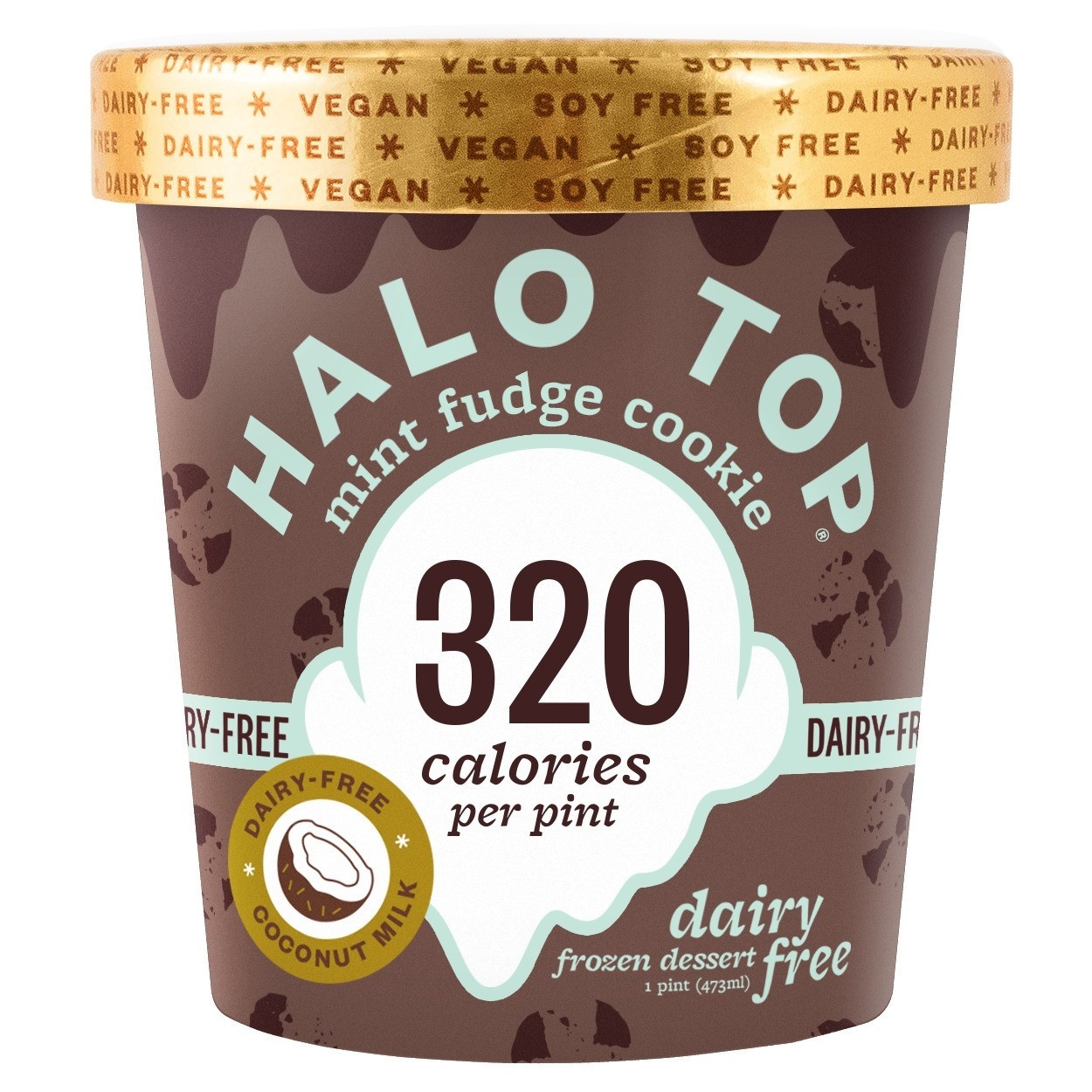 slide 1 of 1, Halo Top Creamery Dairy Free Mint Fudge Cookie Frozen Dessert, 16 oz