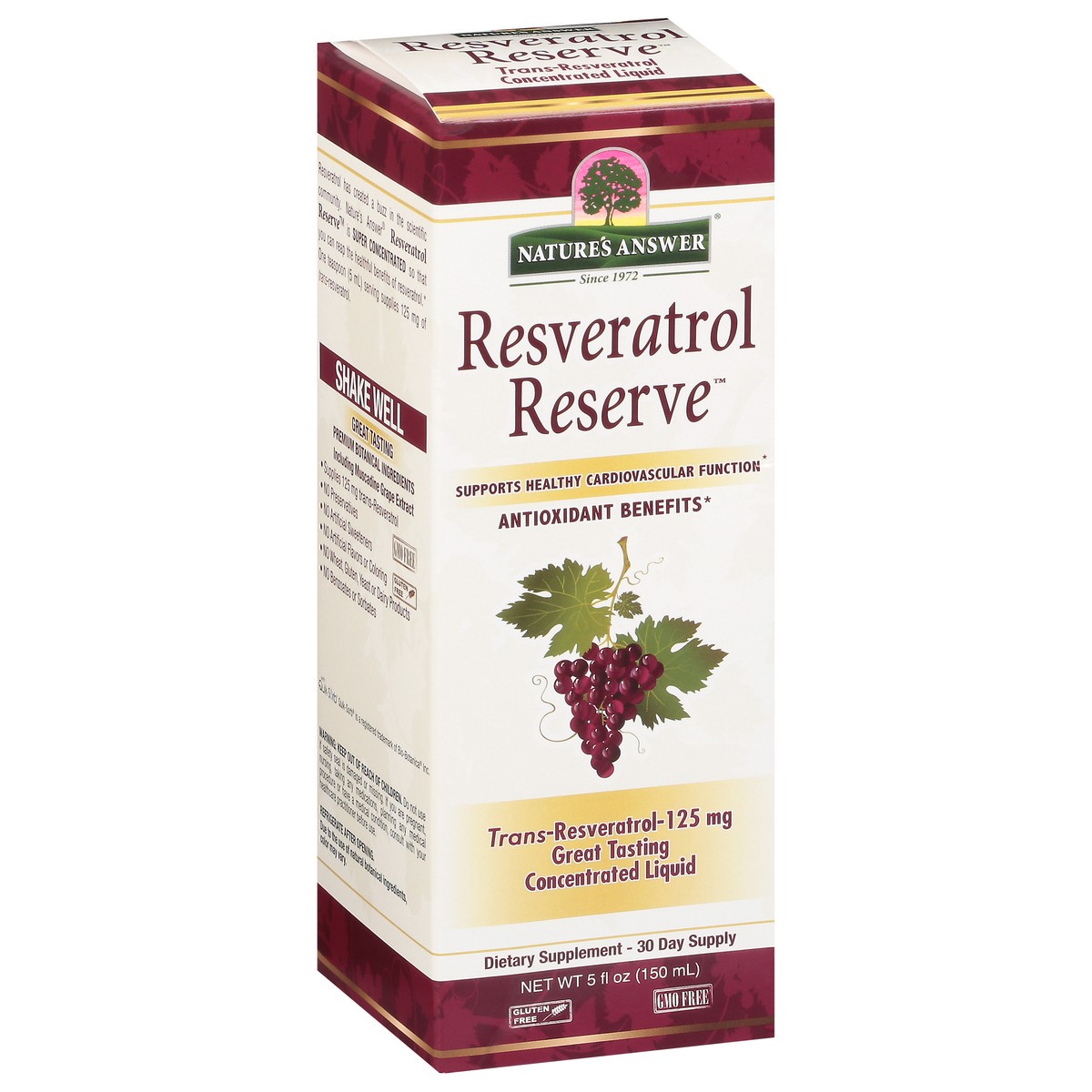slide 10 of 13, Nature's Answer 125 mg Resveratrol Reserve 5 fl oz, 5 ct