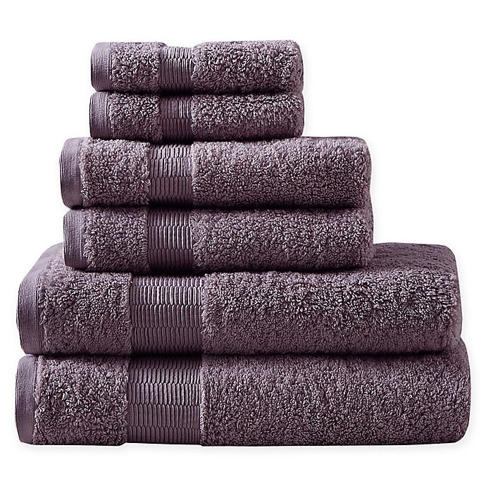 slide 1 of 1, Madison Park Signature Luxor Egyptian Cotton Towel Set - Purple, 6 ct