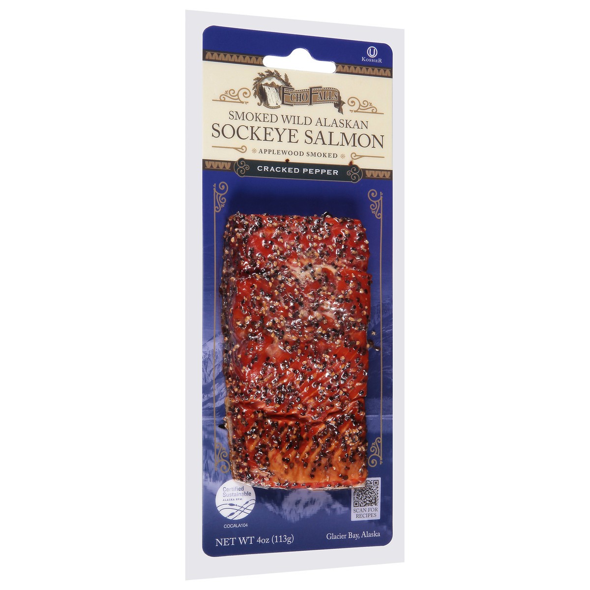 slide 10 of 14, Echo Falls Smoked Wild Alaskan Cracked Pepper Sockeye Salmon 4 oz, 4 oz