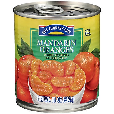 slide 1 of 1, Hill Country Fare Mandarin Oranges in Light Syrup, 11 oz