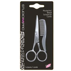 Studio M Professional Studio M Pro Mustache/Beard Scissors & Comb, 2 ct