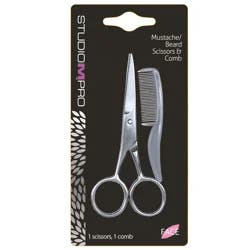 Studio M Professional Studio M Pro Mustache/Beard Scissors & Comb, 2 ct