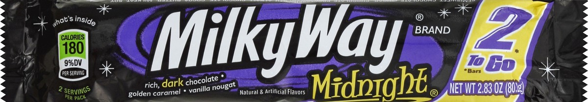 slide 3 of 6, MILKY WAY US Candy Midnight Dark Chocolate Bar, Share Size, 2.83 oz, 2.83 oz