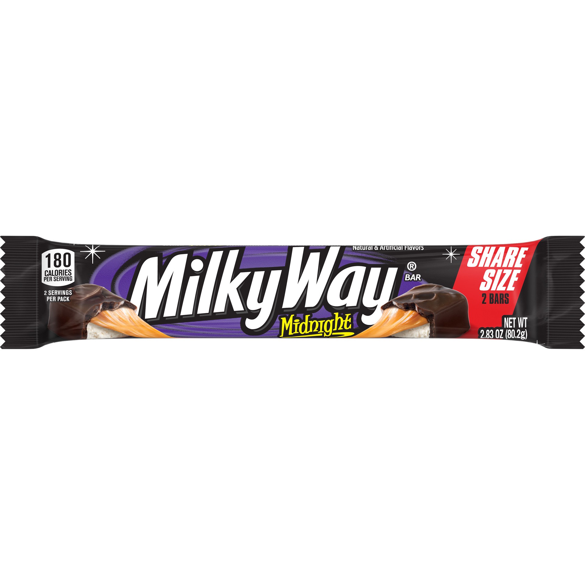 slide 1 of 6, MILKY WAY US Candy Midnight Dark Chocolate Bar, Share Size, 2.83 oz, 2.83 oz