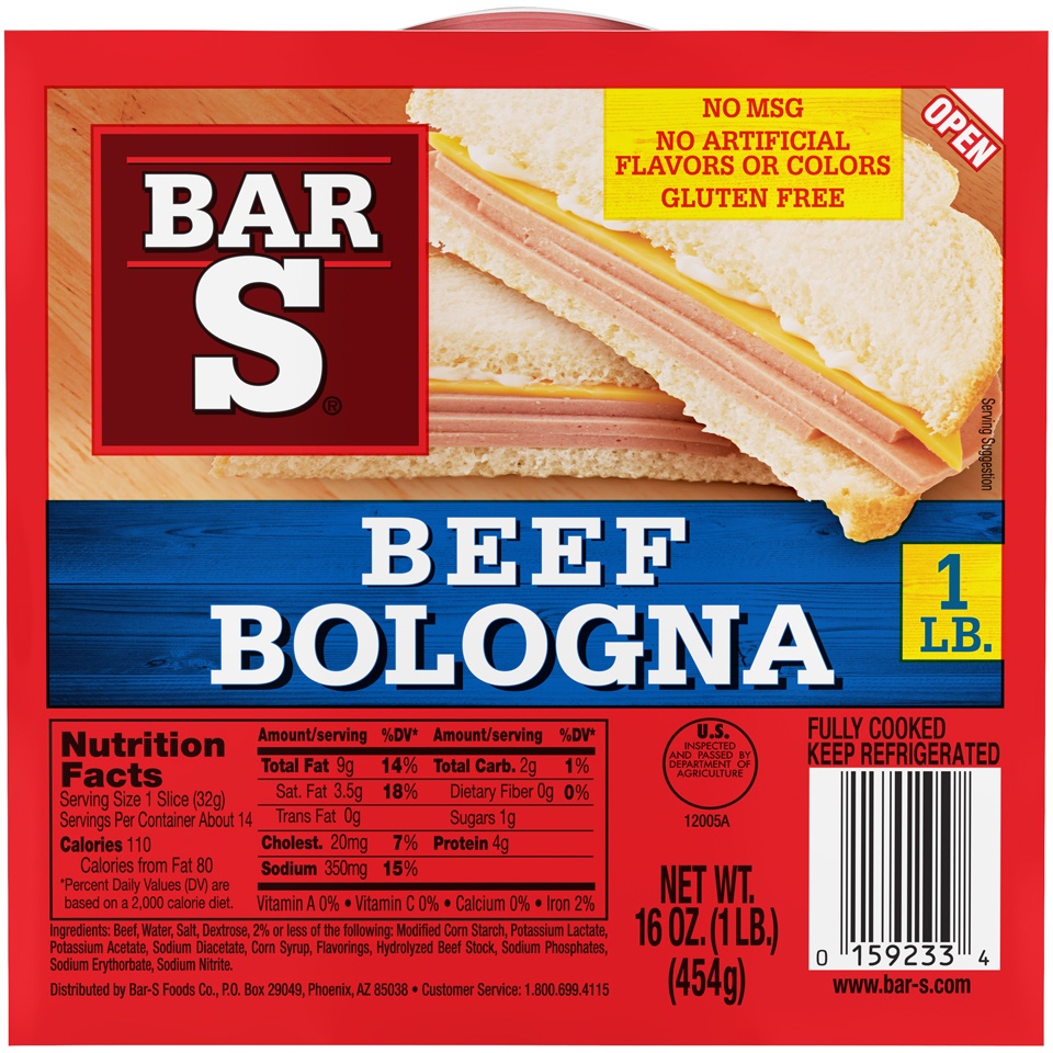 slide 1 of 7, Bar-S Bologna Beef, 16 oz