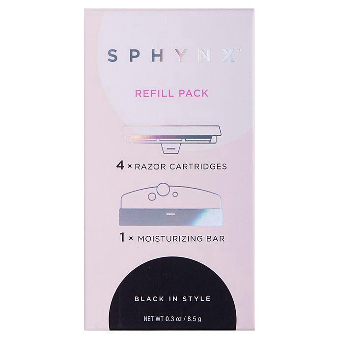 slide 4 of 4, Sphynx Portable Razor Refill - Black, 4 ct