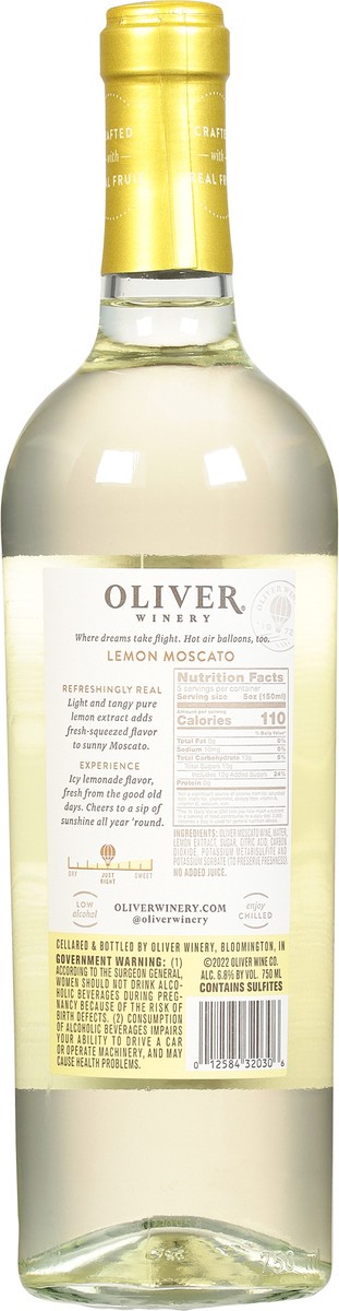 slide 4 of 9, Oliver Winery Lemon Moscato Wine 750 mL, 750 ml