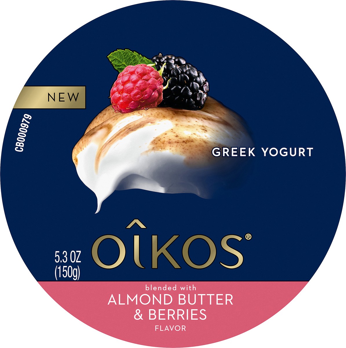 slide 5 of 8, Oikos Almond Butter & Berries Greek Yogurt, 5.3 oz