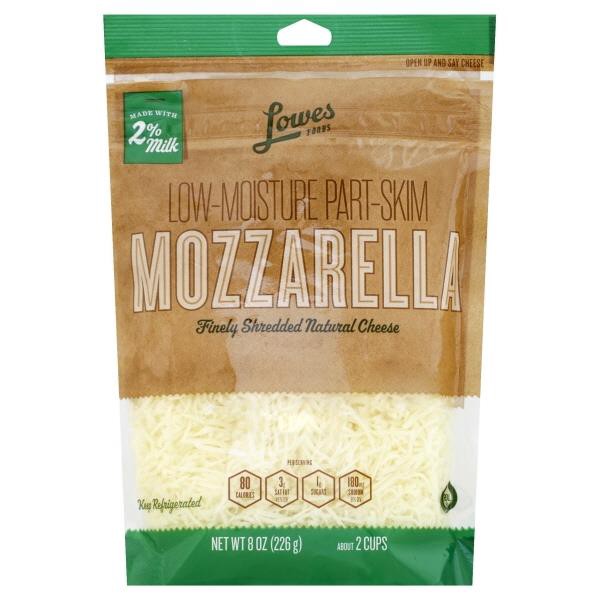 slide 1 of 1, Lowes Foods Fancy Shredded Mozzarella Cheese, 8 oz