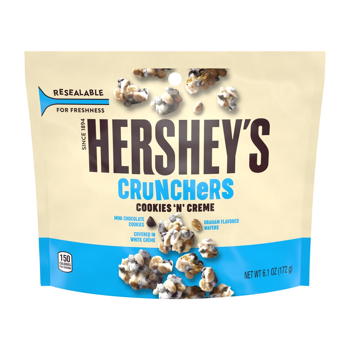 slide 1 of 1, Hershey's Cookies 'N' Creme Crunchers, 6.1 oz