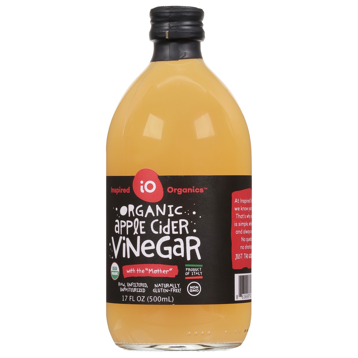 slide 3 of 9, Inspired Organics Organic Apple Cider Vinegar 17 fl oz, 17 fl oz