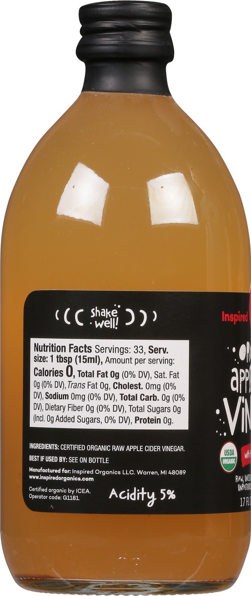 slide 7 of 9, Inspired Organics Organic Apple Cider Vinegar 17 fl oz, 17 fl oz