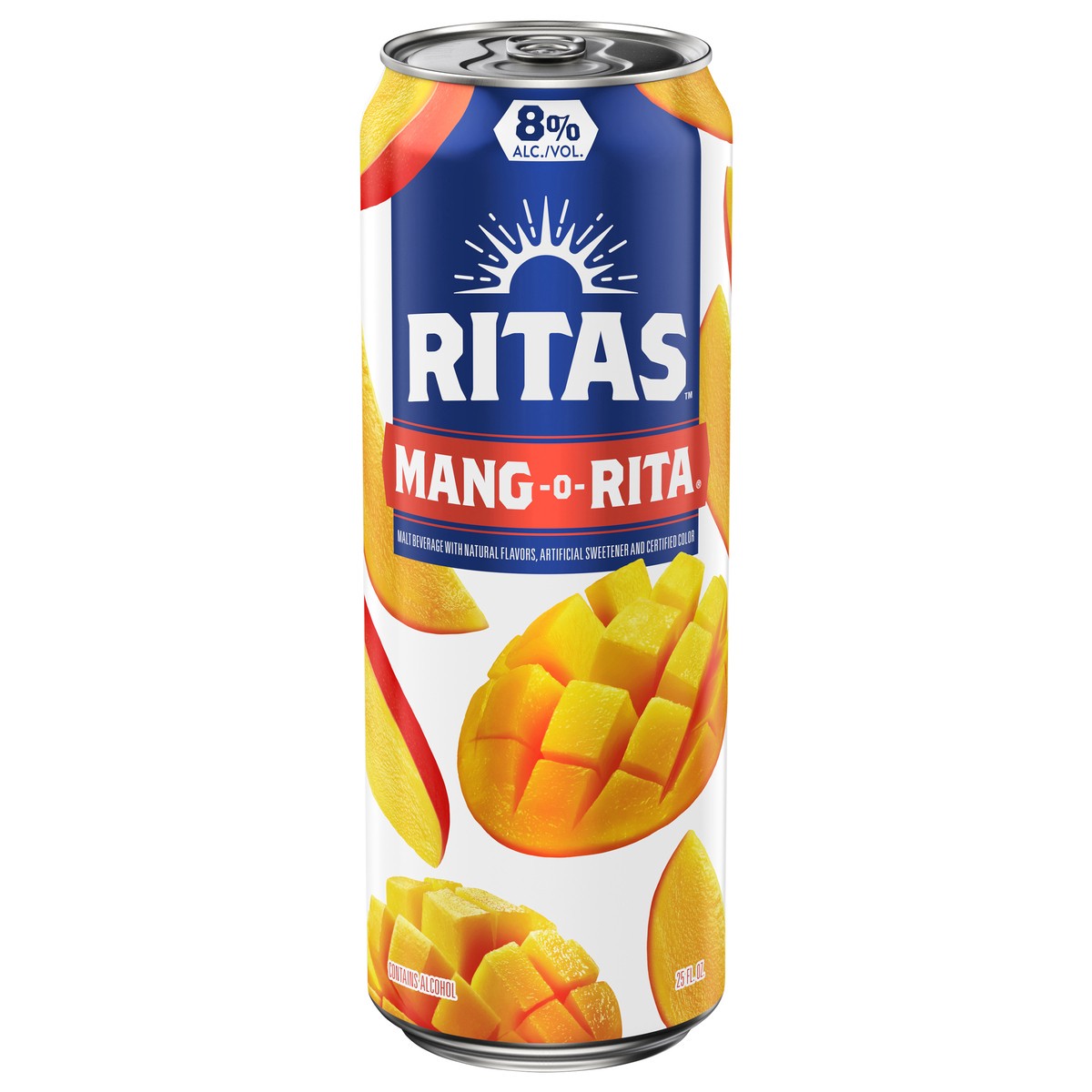 slide 1 of 7, RITAS Mang-O-Rita Sparkling Margarita, 25 fl oz Tall Can, 25 oz