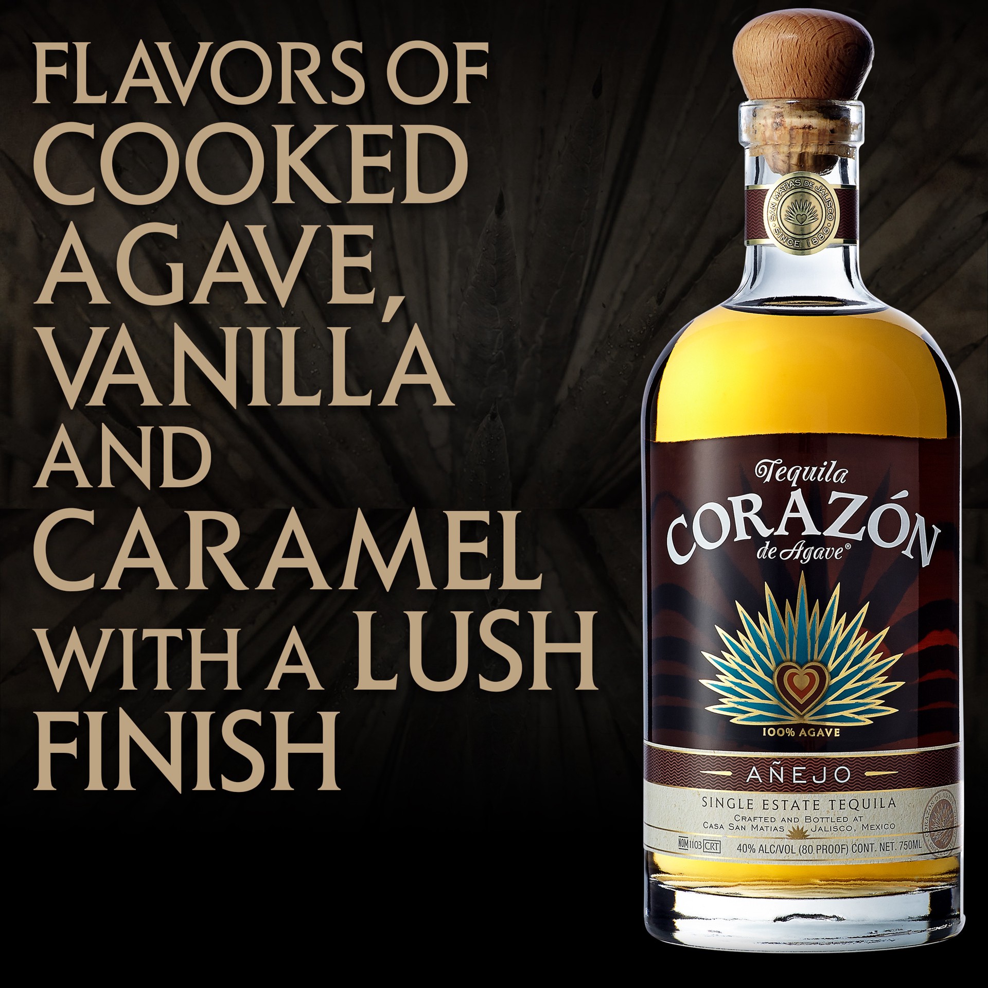 slide 2 of 2, Corazon de Agave Anejo Single Estate Tequila 750 ml, 750 ml