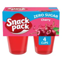 Snack Pack Sugar Free Cherry Flavored Juicy Gels, 3.25 oz Snack Cups, 4 Count