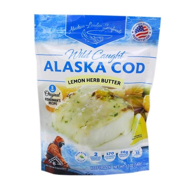 slide 1 of 1, Alaskan Leader Seafoods Lemon Herb Cod Portions, 12 oz
