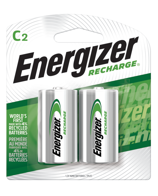 slide 1 of 7, Energizer Recharge C Nickel Metal Hydride Batteries, 2 ct