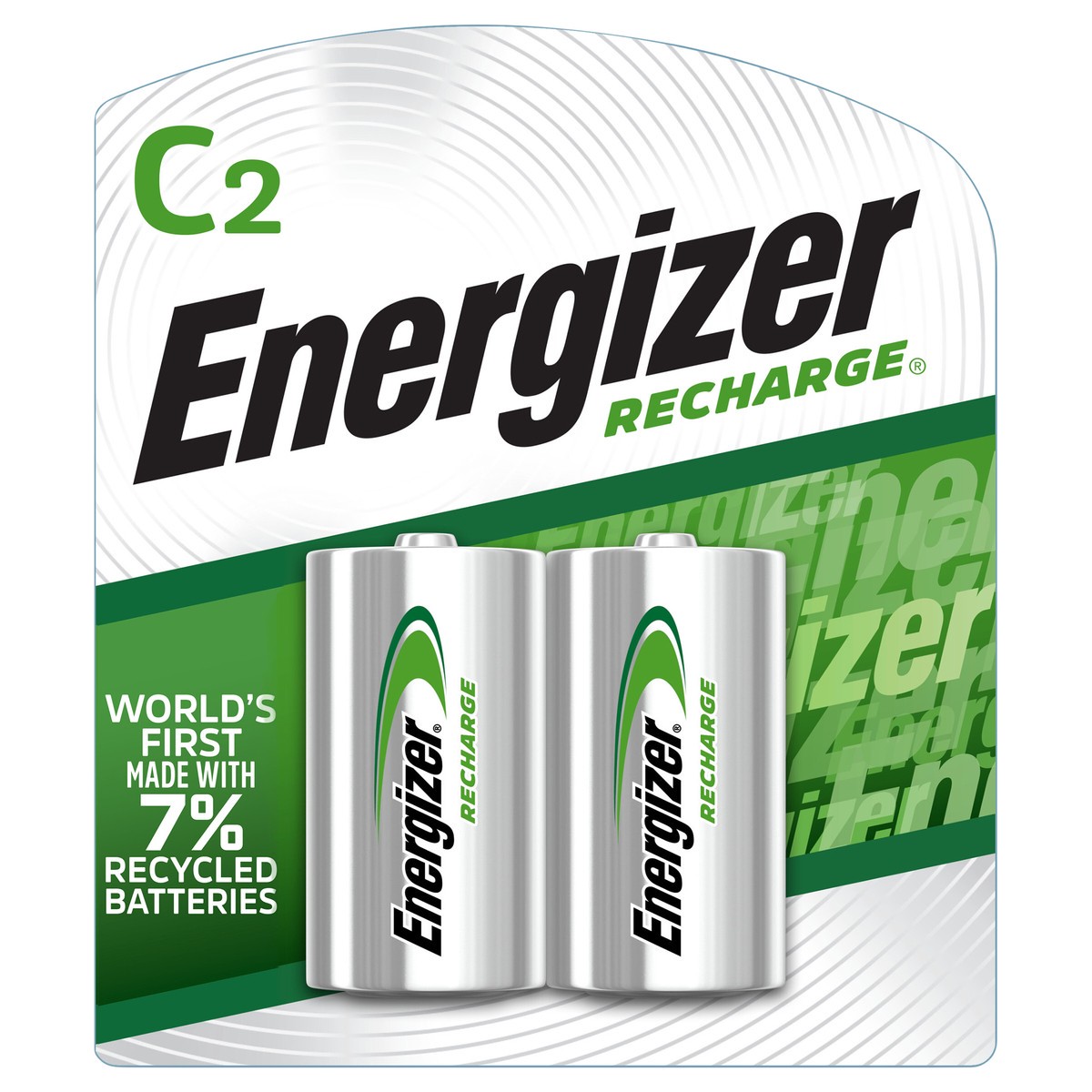slide 1 of 2, Energizer Recharge C Rechargeable Batteries 2-Pack, 2 ct