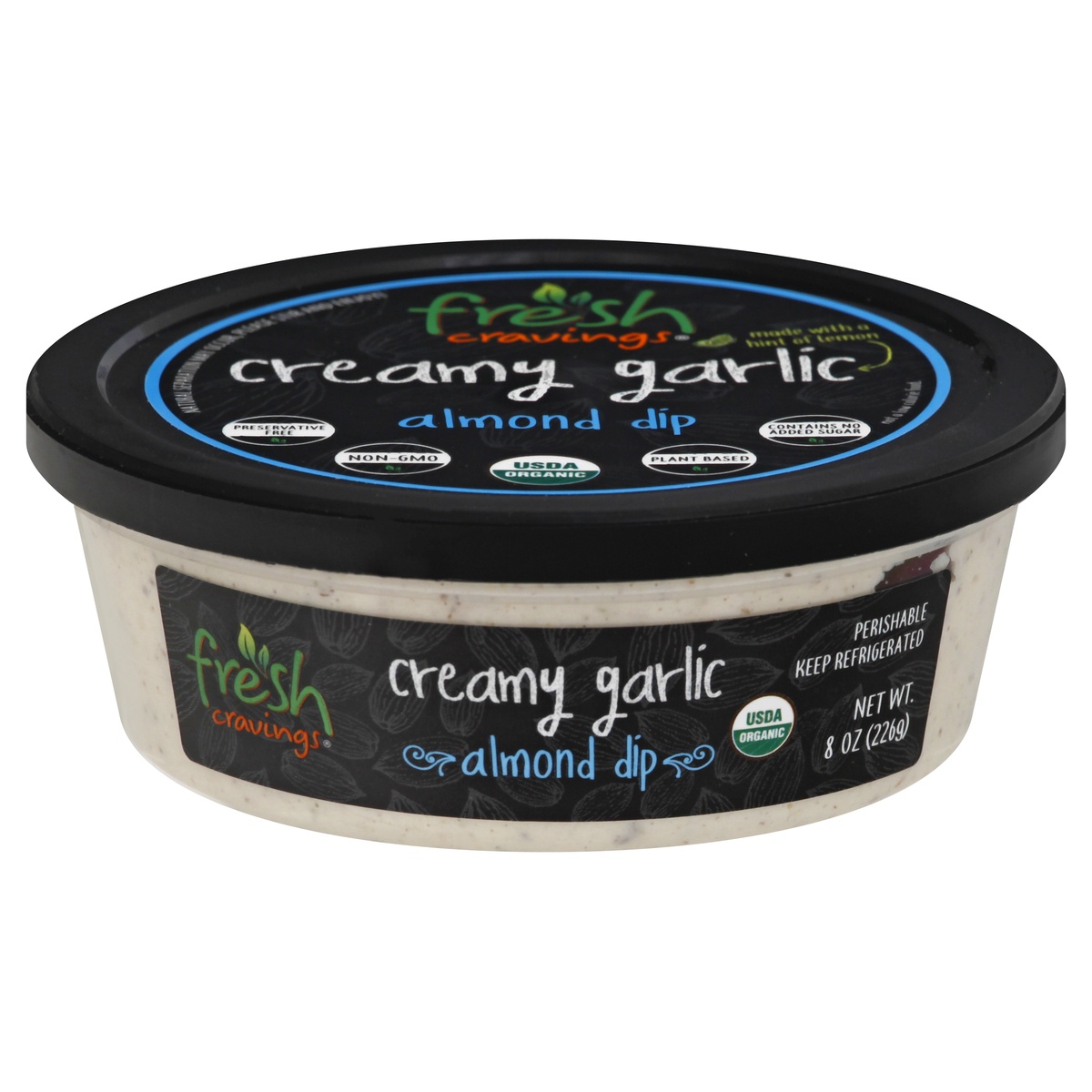 slide 1 of 1, Fresh Cravings Organic Creamy Garlic Almond Dip, 1 ct