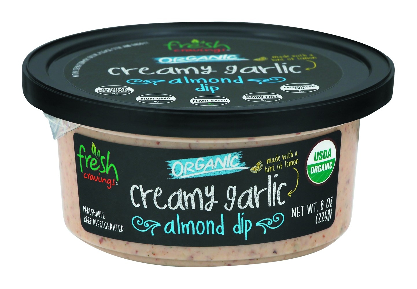 slide 1 of 1, Fresh Cravings Organic Creamy Garlic Almond Dip, 8 oz