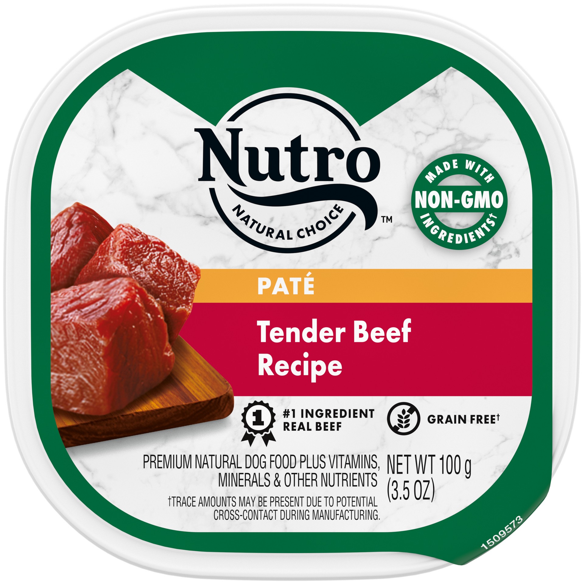 slide 1 of 9, NUTRO Adult Natural Grain Free Wet Dog Food Paté Tender Beef Recipe, (24) Trays, 3.5 oz