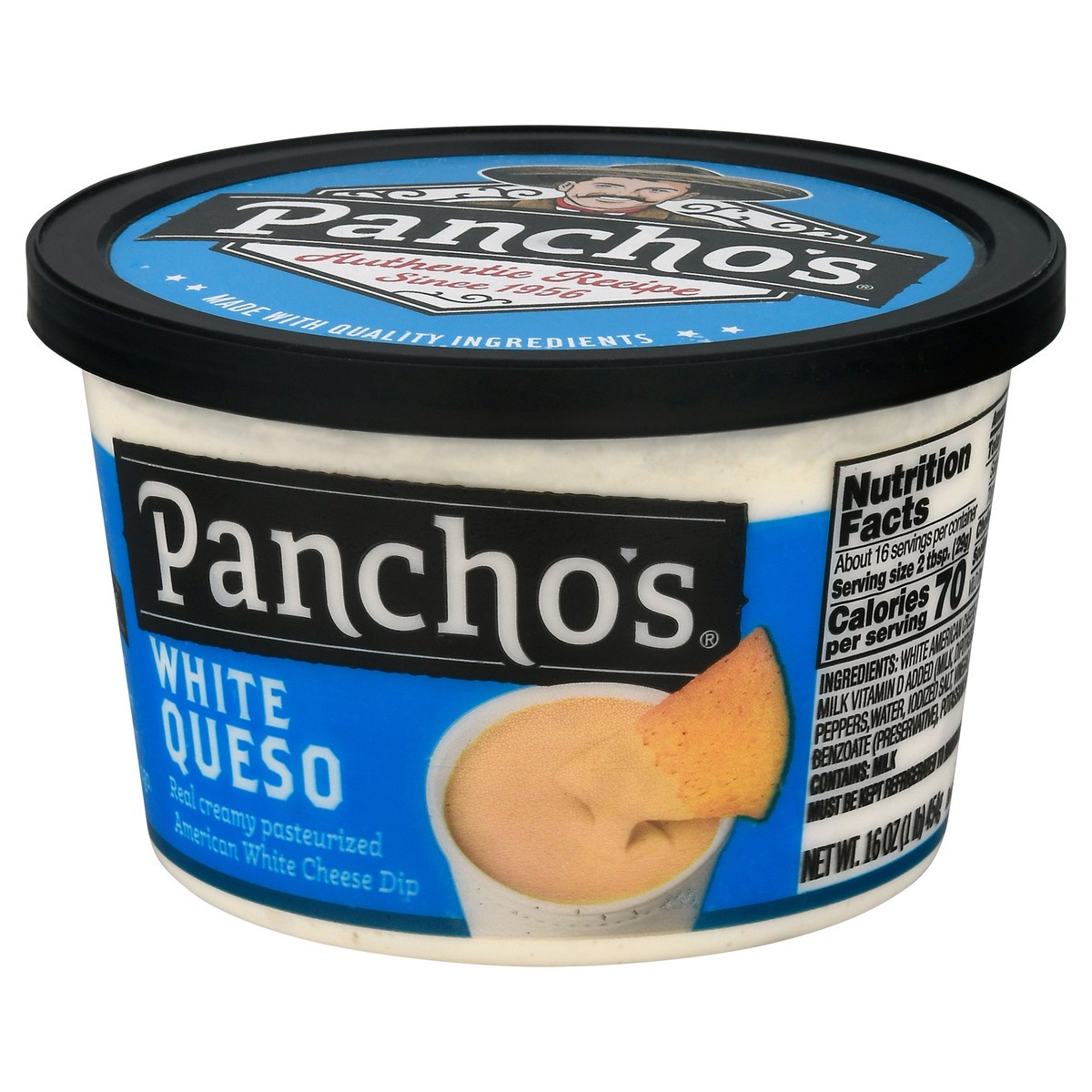 slide 3 of 9, Pancho's White Queso Cheese Dip 16 oz, 16 oz