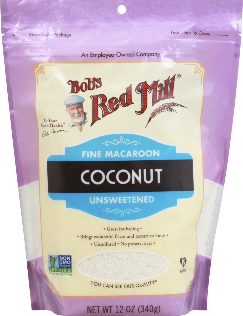 slide 7 of 8, Bob's Red Mill Fine Macaroon Unsweetened Coconut, 12 oz