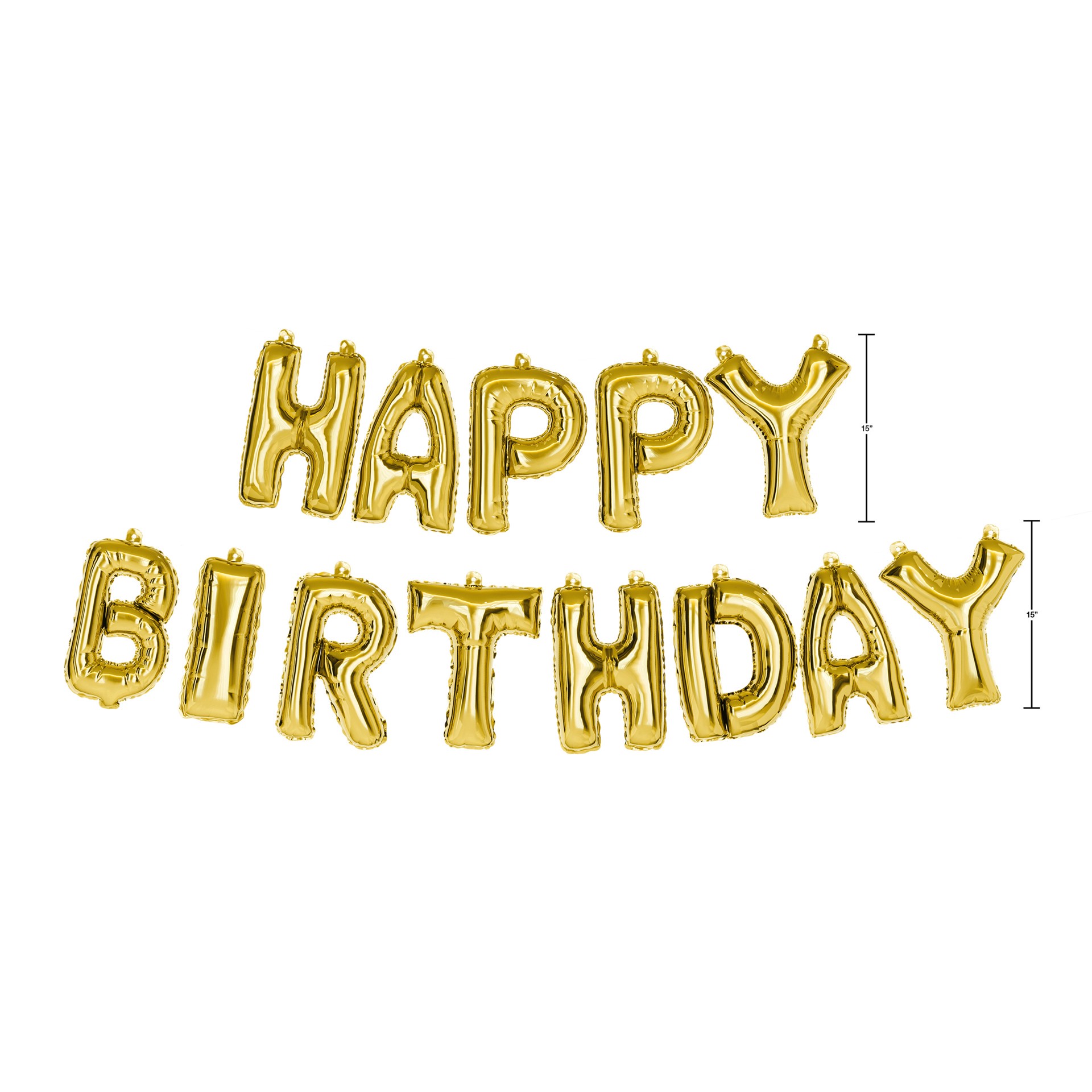 slide 3 of 3, American Greetings Gold 'Happy Birthday' Balloon Banner (13-Piece Set), 1 ct