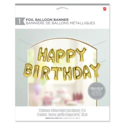 American Greetings Gold 'Happy Birthday' Balloon Banner (13-Piece Set)