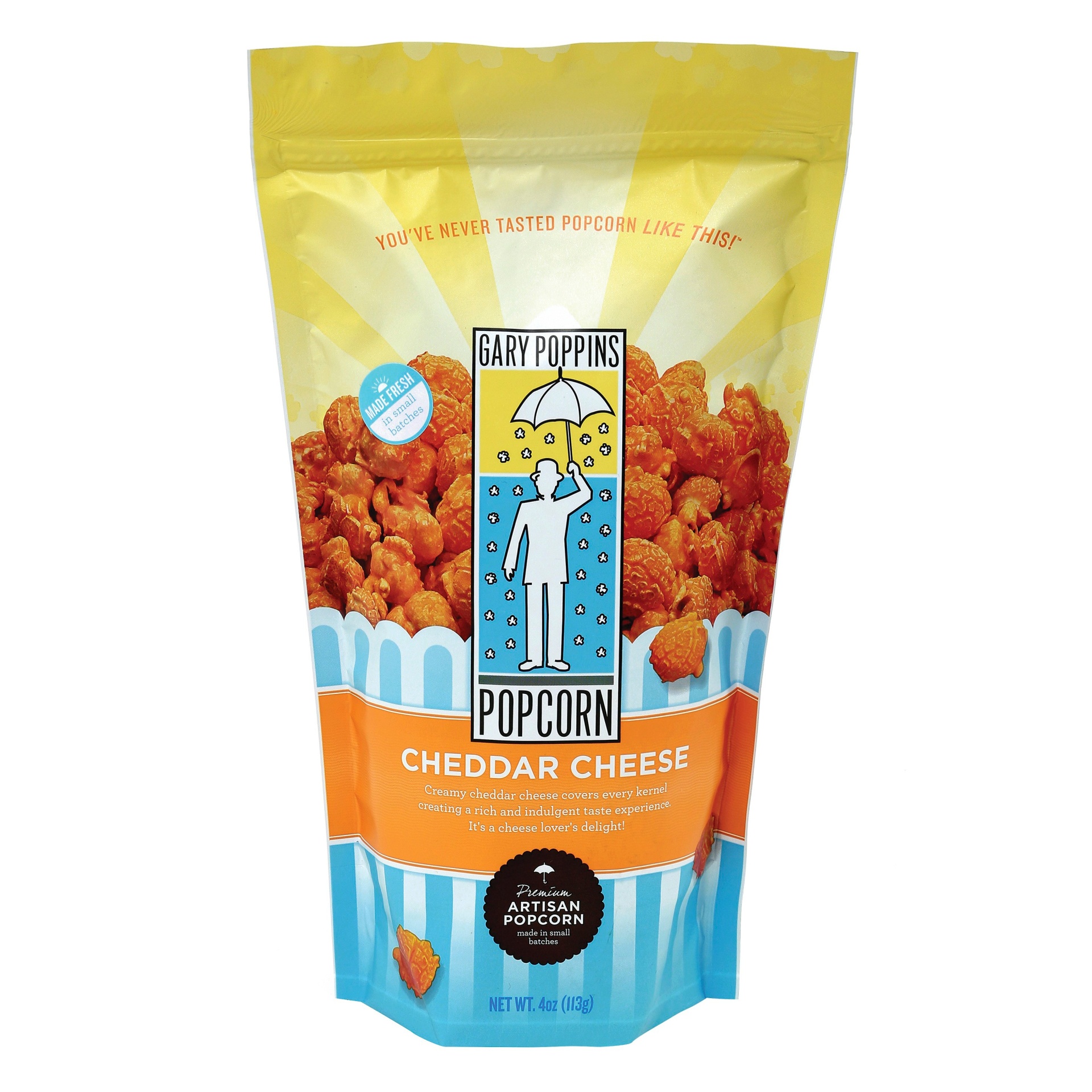 slide 1 of 1, Gary Poppins Cheddar Cheese Popcorn, 4 oz