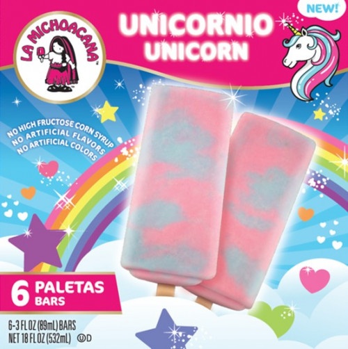 slide 1 of 1, La Michoacana Unicorn Ice Cream Bars, 6 ct