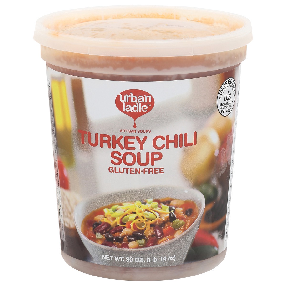slide 1 of 14, Urban Ladle Turkey Chili Soup, 30 oz