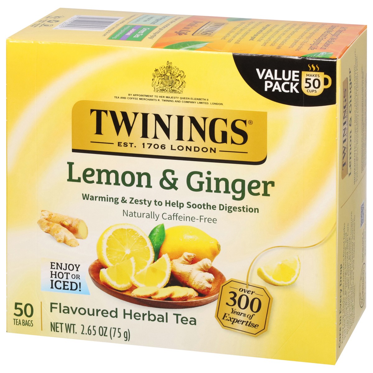 slide 9 of 15, Twinings Lemon & Ginger Flavored Herbal Tea Value Pack 50 Bags - 50 ct, 50 ct